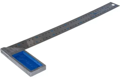Угольник КОБАЛЬТ столярный 400 мм, нерж.сталь ,чугунное основание