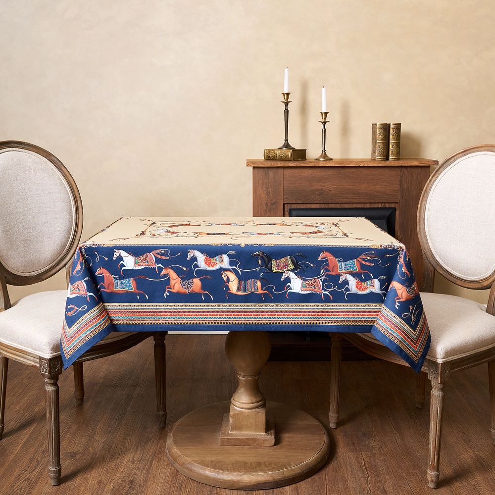 СКАТЕРТЬ "PASSAGE" 110Х140СМ ,БЕЖЕВЫЙ,100% ХЛОПОК С ПРОПИТКОЙ,ТВИЛ