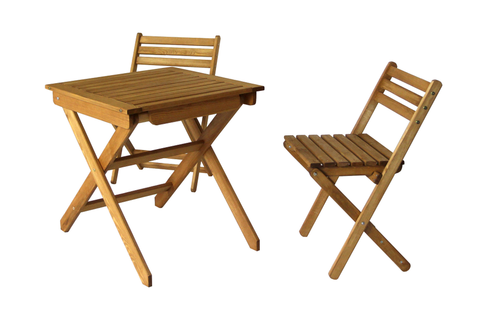Набор мебели раскладной Дятел  арт.G-001-OAK, G-СH-001-OAK бежевый,  3 уп (1 уп Стол; 2 уп Стул)