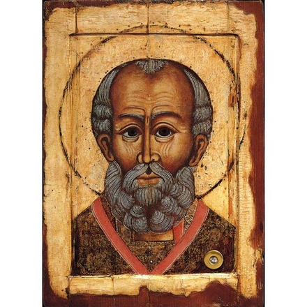 Николай Угодник Мирликийский Святитель Чудотворец. Копия старинной иконы на доске с мощевиком.