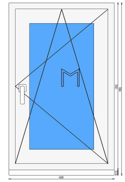 Пластиковое окно 950 х 600 ТермА ПрАктик