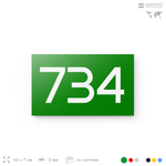 Номер на дверь 734, табличка на дверь для офиса, квартиры, кабинета, аудитории, склада, зеленая 120х70 мм, Айдентика Технолоджи