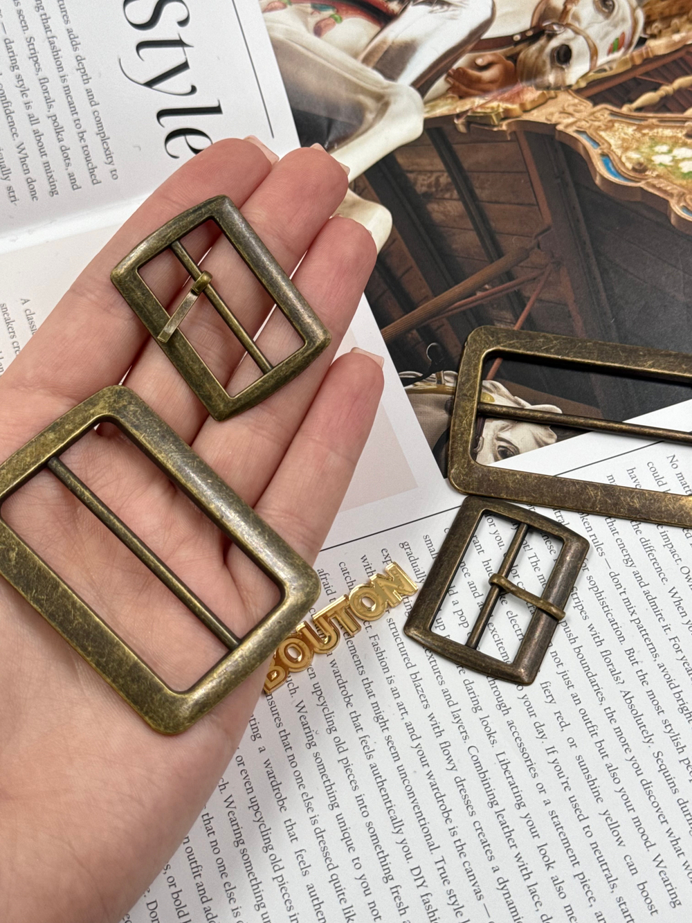 Пряжка бронзовая прямоугольная