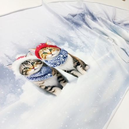 Футер 2х нитка петля Купон Зимние Котики