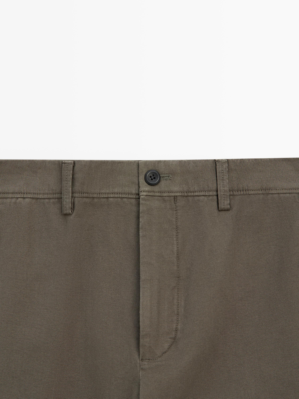 Massimo Dutti Хлопковые брюки зауженного кроя, зеленый
