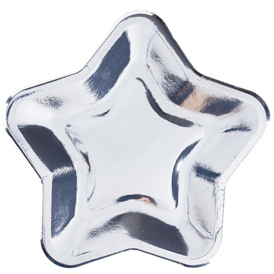 Тарелки фольгированные «Звезда» в серебряном цвете, 23 см, 6 шт