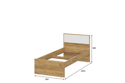 Модульная система МИЛАН Кровать одинарная 900*200 БЕЗ НАСТИЛА