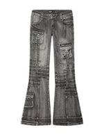 Джинсы (Regular Fit) Black Washed  Multipocket Flare Jeans