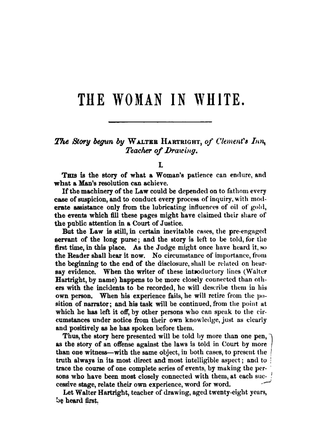 The woman in white. A novel | Wilkie Collins