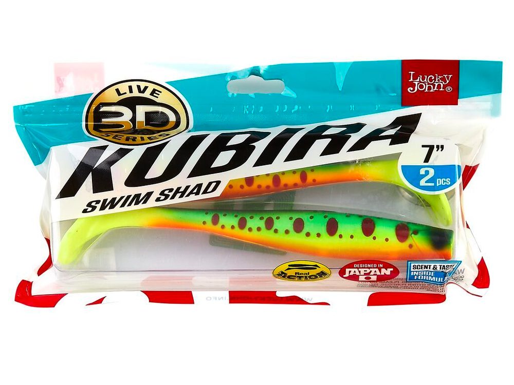 Виброхвост LJ 3D Series Kubira Swim Shad 7" (17.5 см), цвет PG01, 2 шт.