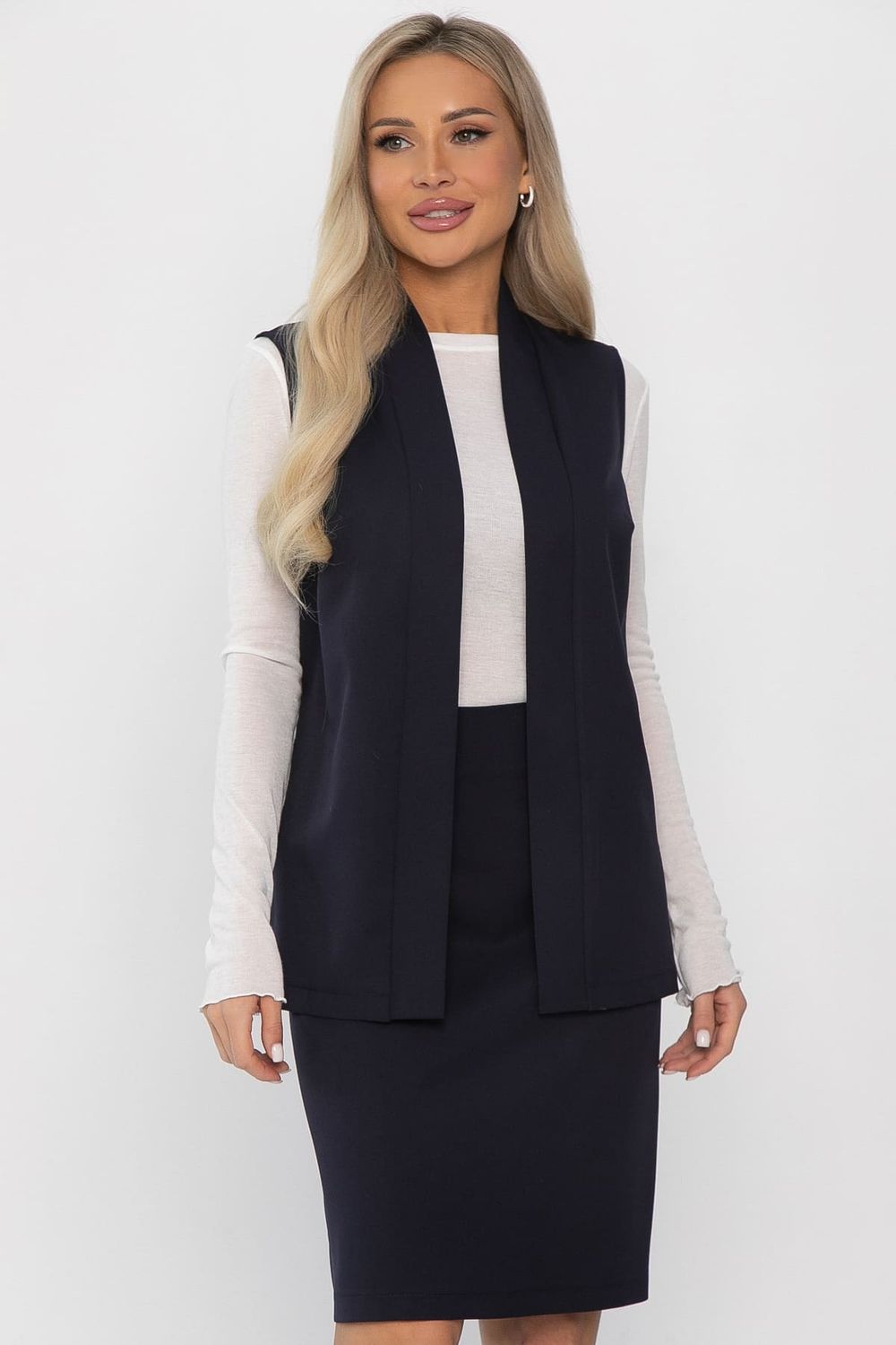 Костюм с юбкой Окси (темно-синий) К14337-8М LT Collection