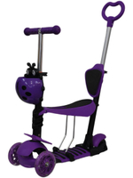 Самокат трехколесный детский, с ручкой, разборный, 3 в 1 с сиденьем, корзинкой и родительской ручкой