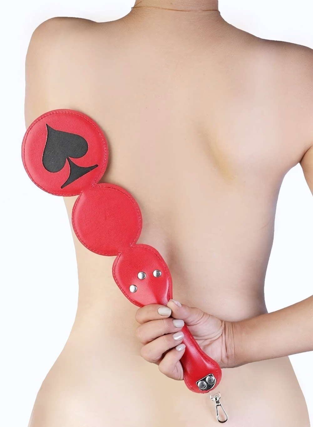 Шлёпалка Пики с анальным плагом (Цвет: красный с черным)