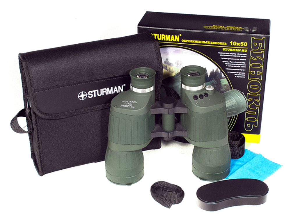 Бинокль STURMAN 10x50 FF с сеткой