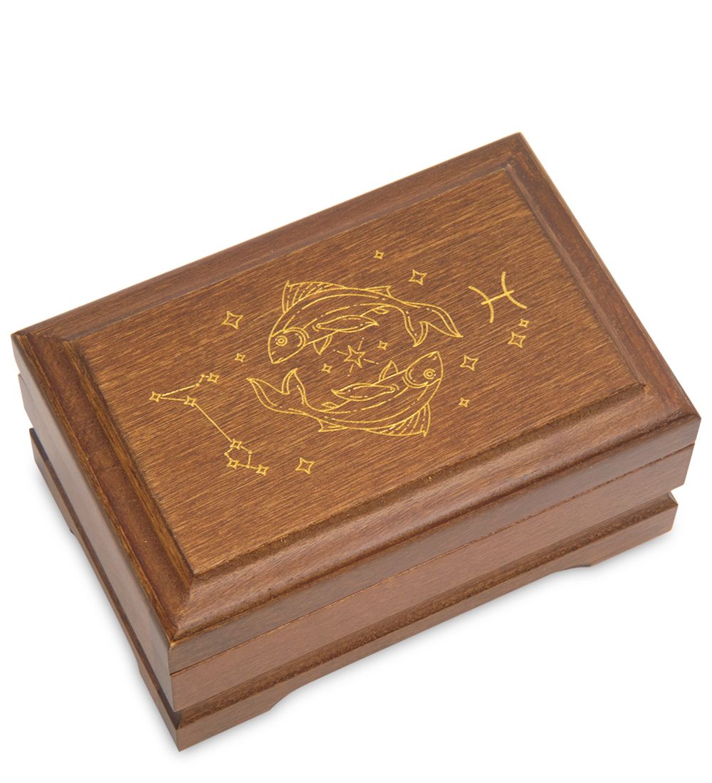 GAEM Art JW-12/10 Шкатулка деревянная «Знак Зодиака - Рыбы»