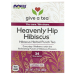 NOW Foods, Heavenly Hip Hybiscus™, чай, без кофеина, 24 чайных пакетика, 48 г (1,7 унции)