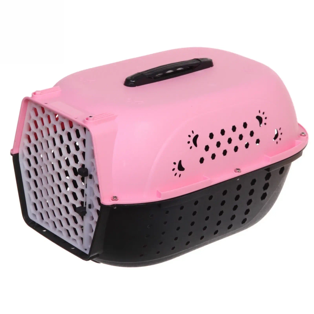 Переноска для животных «ЛЮБИМЫЙ БРО», лапки, цвет розовый, 48*32*28см/до 10кг (Лейбл)
