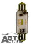 Светодиод 12V T11x41  1SMD 7020 WHITE 2.7w (салон) с радиатором на Черном фоне #Y0010-41