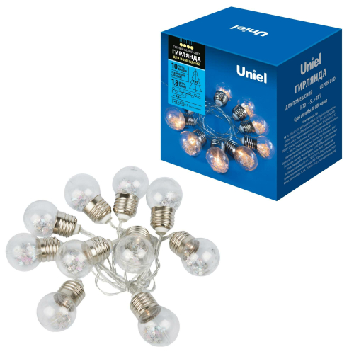 ULD-S1800-010/STB/3AA WARM WHITE IP20 RETRO BULBS Гирлянда светодиодная «Лампочки ретро», на батарейках 3AA (не в/к),  1,8м. 10 светодиодов. Теплый бе