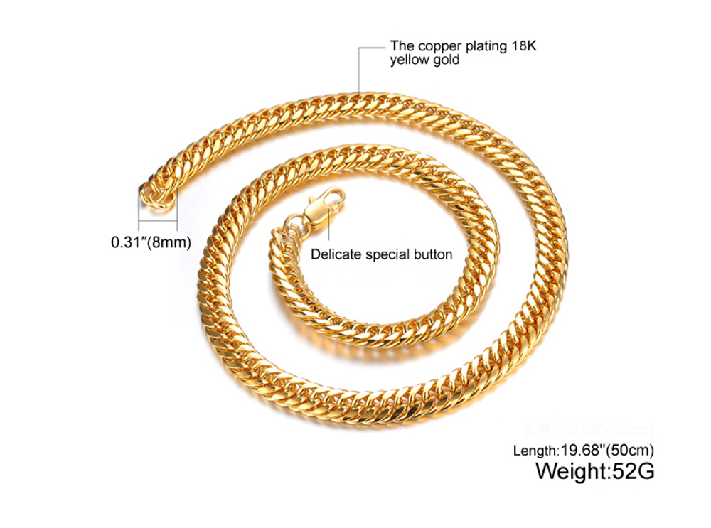 Мужская цепь 50 см золотистая Steelman gb0614627