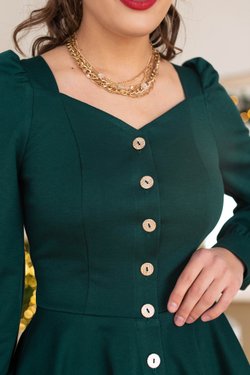 Блуза с баской в цвете малахит из вискозы