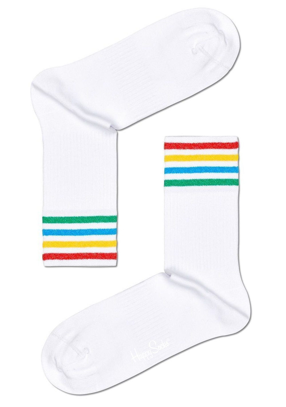 Носки унисекс Colour Cuff 3/4 Crew Sock с цветными полосками на резинке (Размер: 29) (Цвет: белый)