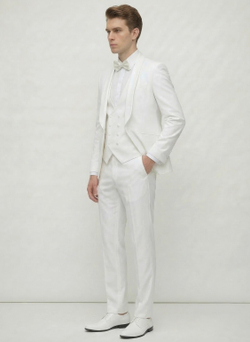 Мужской костюм тройка (белый) А83