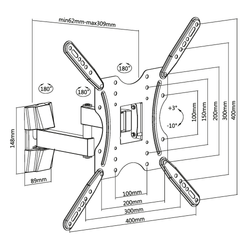 Кронштейн для телевизора наклонно-поворотный Ultramounts СПРУТОС 903