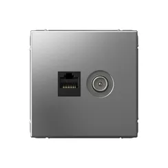 Розетка компьютерная + телевизионная 2-м СП ArtGallery RJ45 кат.5E + TV механизм сталь SE GAL000989