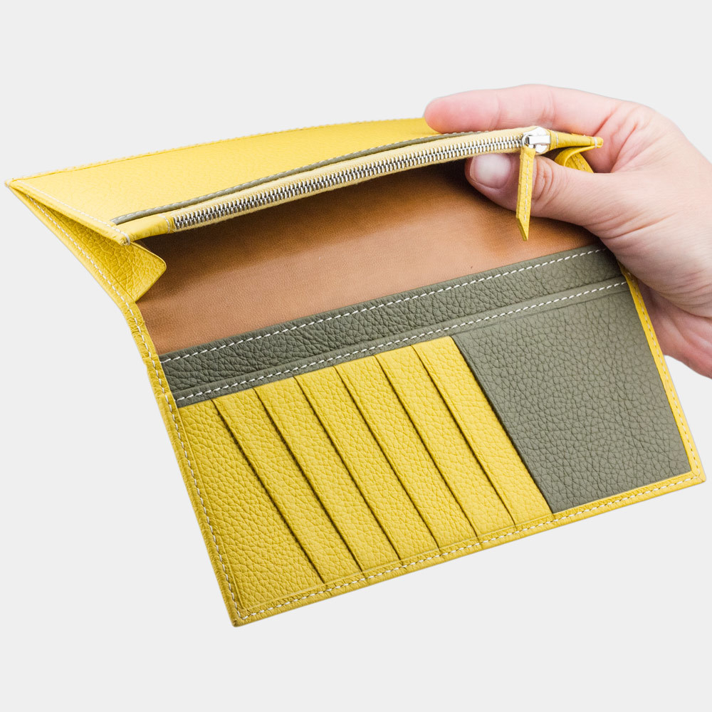 Кошелек Eclair из кожи теленка, желтого цвета