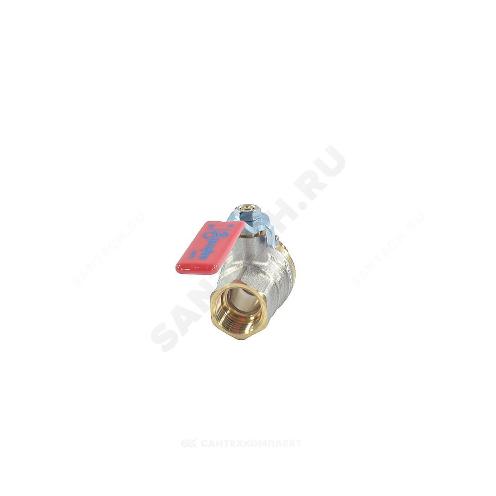 Кран шаровой латунь никель 1003 Euro Ду 20 Ру30 ВР/НР полнопроходной рычаг Aquasfera 1003-02