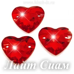 Пришивное сердце Solvo с 2 отверстиями, Лайт Сиам