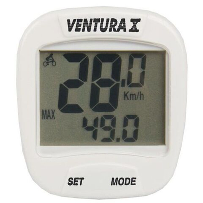 Велокомпьютер VENTURA Х, 10 функций, белый (5-244554)