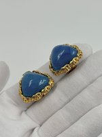 Клипсы с синими вставками Chanel