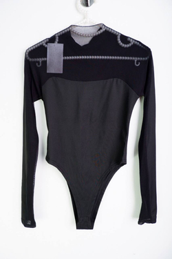 Боди со вставкой из сеточки, маркировка S, визуально на 44 размер