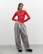 LS Ribbed T-Shirt Mandevilla Red