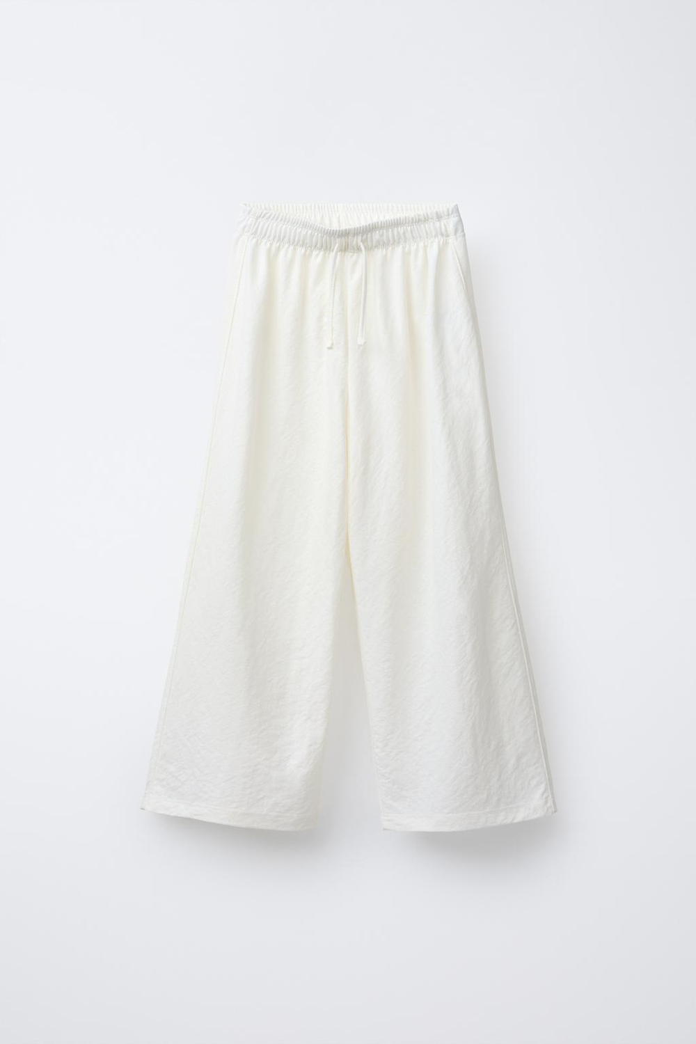 ZARA БРЮКИ WIDE LEG FLUIDO, ЭКРЮ