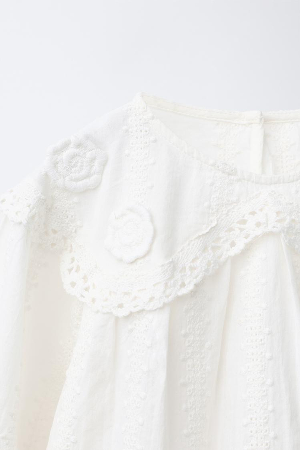 ZARA РУБАШКА В РОМАНТИЧЕСКОМ СТИЛЕ С ВЫШИВКОЙ», ЭКРЮ