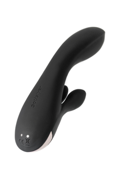 Вибромассажер Satisfyer Double Flex Connect App, черный, силикон