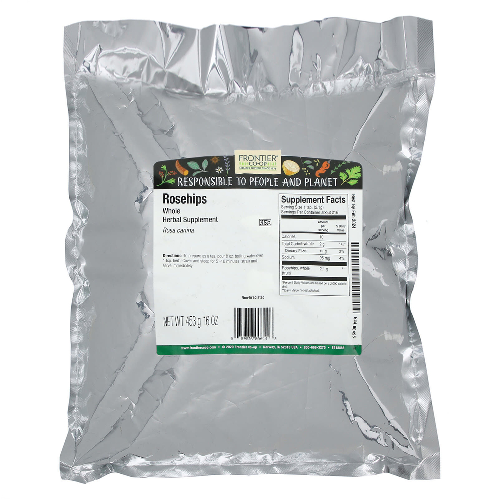 Frontier Co-op, цельные плоды шиповника, 453 г (16 унций)