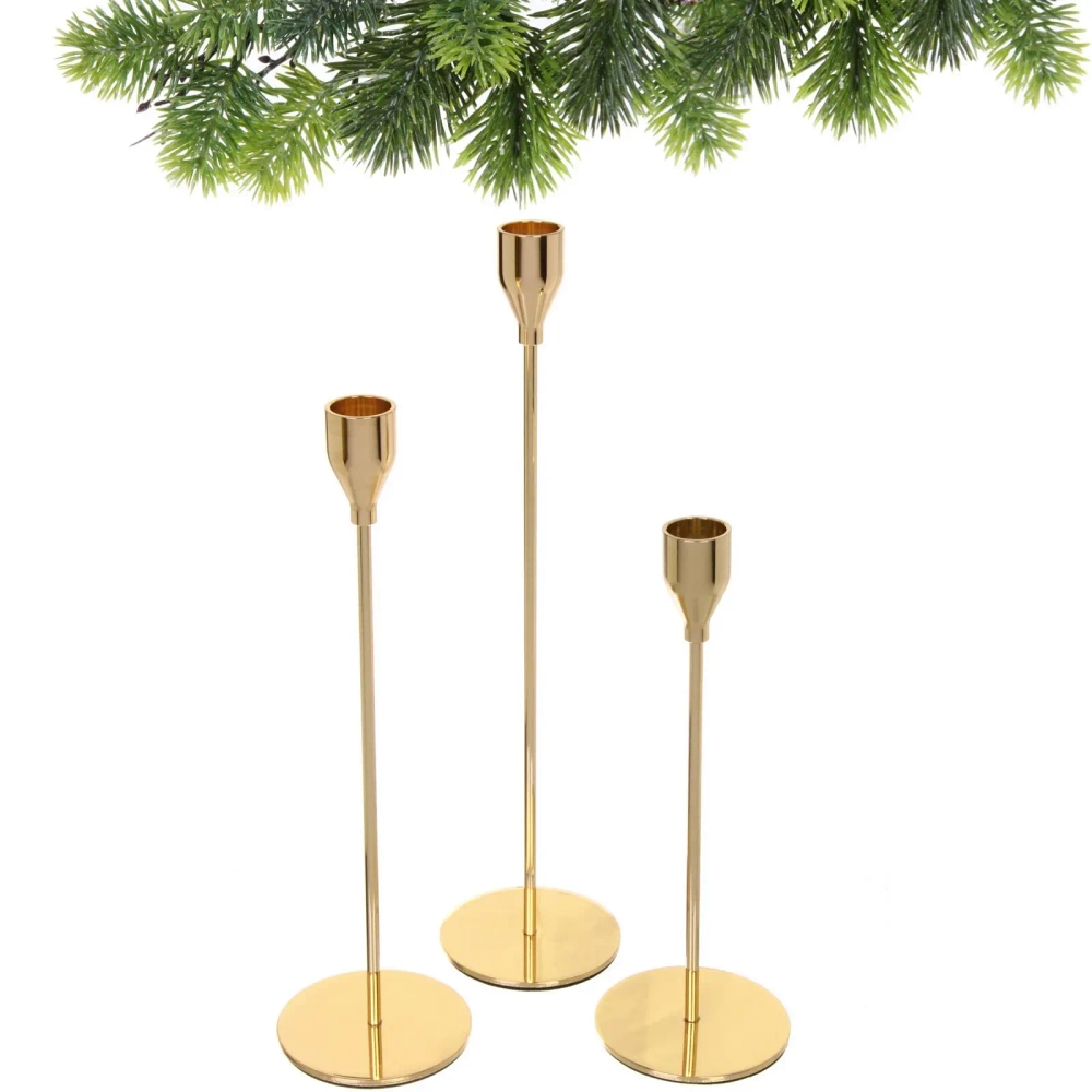 Подсвечники «SUNSHINE» 23 /28/32 см набор 3 шт), Золото