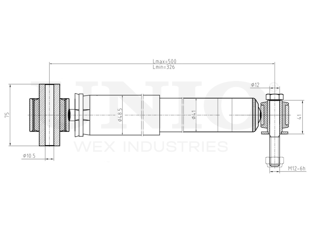 Амортизатор газовый задней подвески UNIO SAB-10451