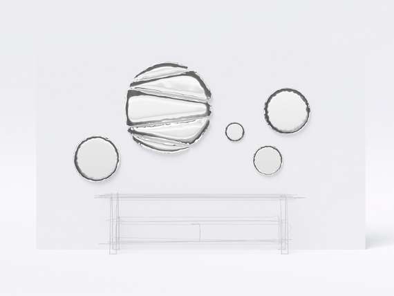 Настенный декор Brano Отражение 8, Ø120 см, полированная сталь