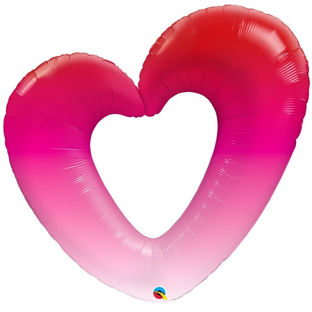 Шар Фигура Сердце Вензель Омбре Pink