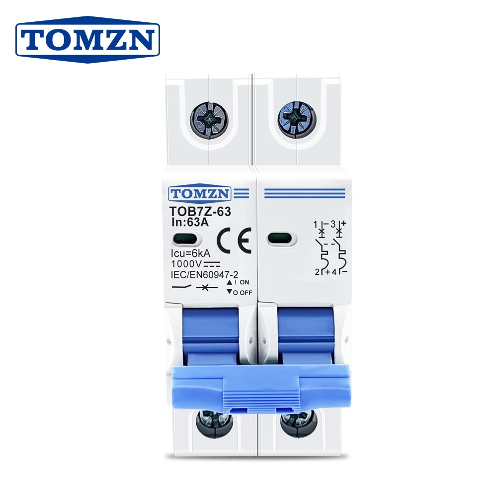 Автоматический выключатель постоянного тока TOMZN TOB-7Z-63 [DIN / 63A / 2P / 230V]