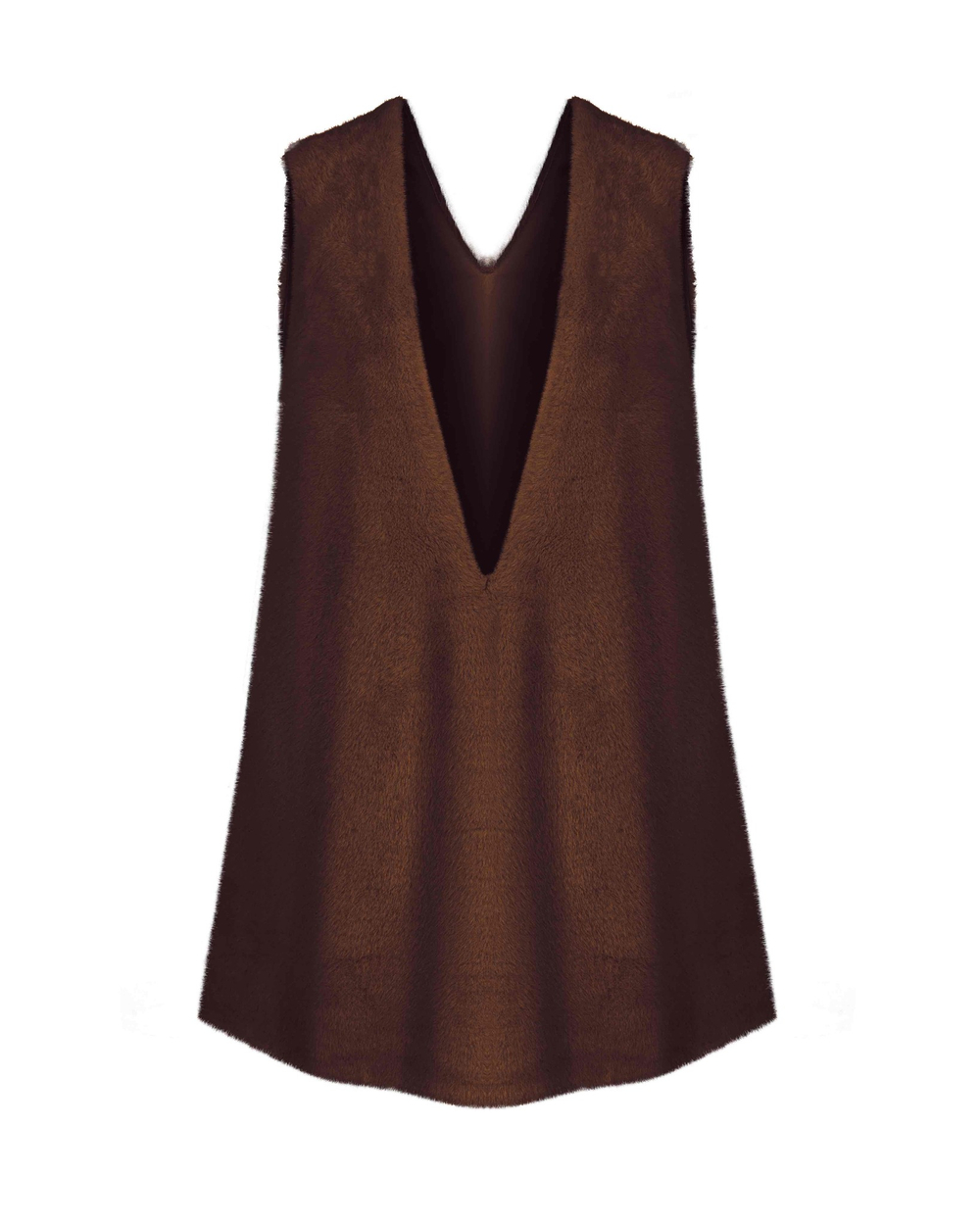 Платье мини из меха