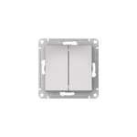 ATLASDESIGN AQUA 2-клавишный ПЕРЕКЛЮЧАТЕЛЬ IP44,сх.6, 10АХ,мех., быстрозажим. клем., АЛЮМИНИЙ
