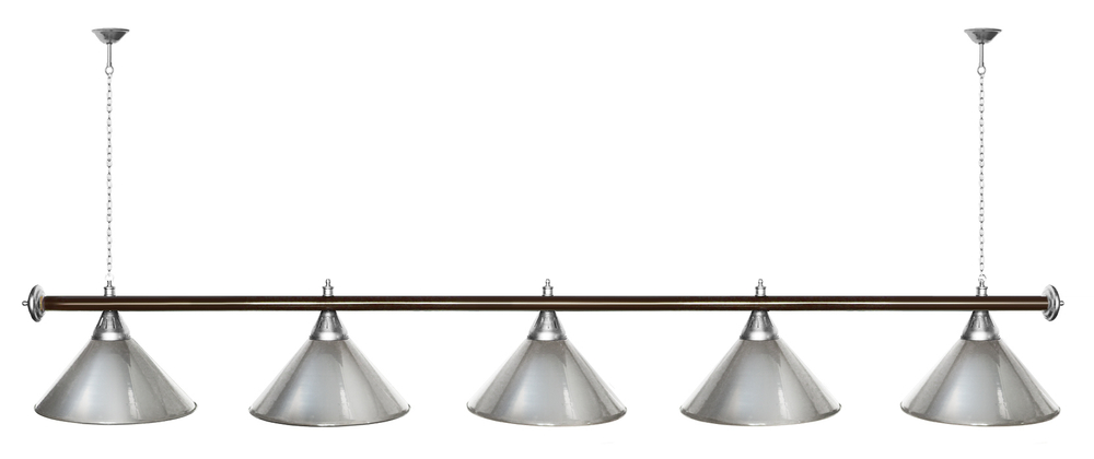 Лампа STARTBILLIARDS 5 пл. (плафоны зеленые,штанга зеленая,фурнитура золото)