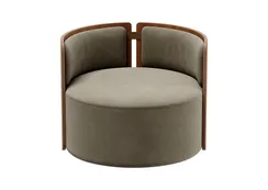 Кресло крутящееся Lagom 800 (серо-зеленый FiberGuard, орех)