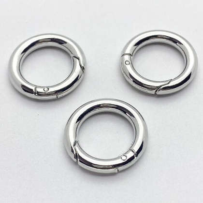 Замок-кольцо, цвет серебро (родий), размер 20 мм, цена за 1 шт